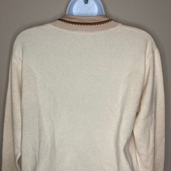 Sandro Women's Bridget Knit V-Neck Sweater In Ivory Wool Cashmere Size 1 / Small - Picture 13 of 16
